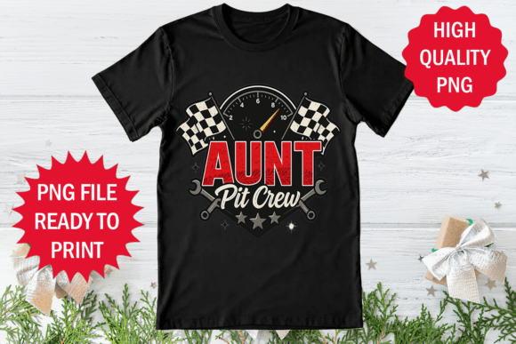 Aunt Pit Crew Funny Aunt Clipart T-Shirt Graphics