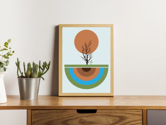 Boho Wall Art: Retro Positive Graphics & Backgrounds