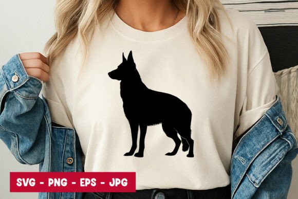 Dog Standing Silhouette Clipart: Graphics for T-Shirts & Handmade Business