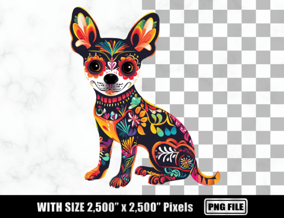Festive Day of the Dead Dog Clipart PNG Graphics Review
