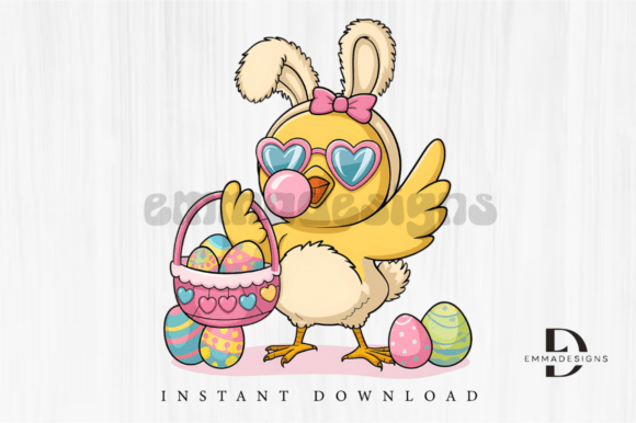 Funny Easter Chick Rabbit Bunny Clipart: Graphics for T-Shirt Designs