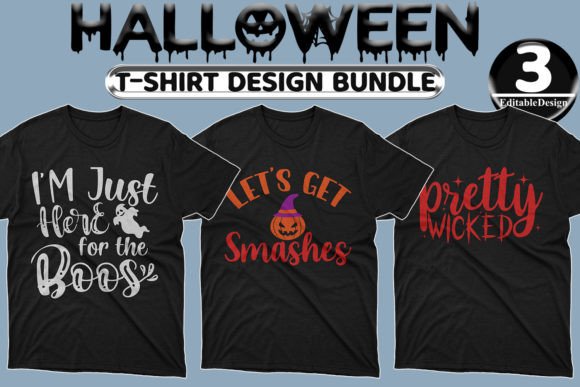 Halloween Day T-Shirt Design Bundle-14: Graphics & Print Templates