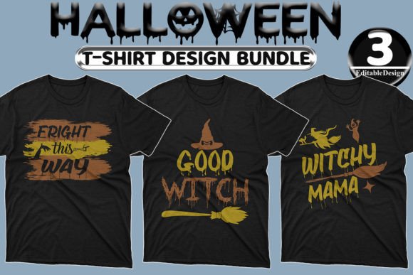 Halloween Day T-Shirt Design Bundle-16: Graphics & Print Templates