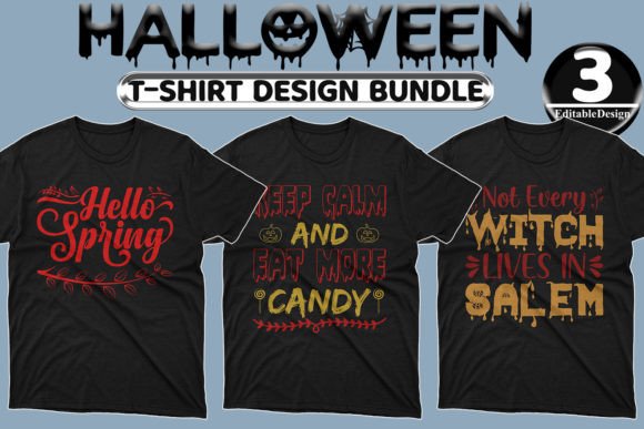 Halloween Day T-Shirt Design Bundle-23: Graphics & Print Templates