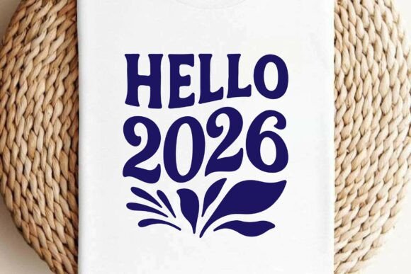 Hello 2026 Retro Clipart: Graphics & T-Shirt Designs