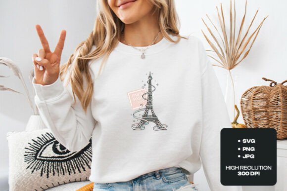 Paris France Eiffel Tower SVG Art: Graphics for T-Shirt Designs & Local Branding