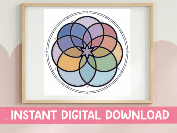 Pastel Sacred Geometry Mandala Graphics for T-Shirt Designs