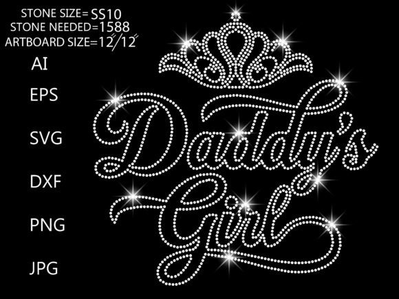 Rhinestone Daddy’s Girl Crown Art: Graphics for T-Shirt Designs