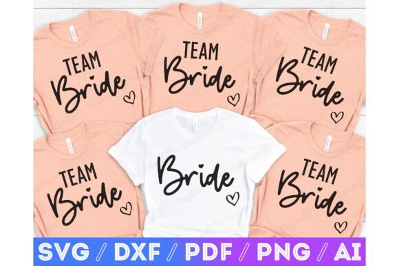 Team Bride Wedding Clipart: Graphics for T-Shirt Designs